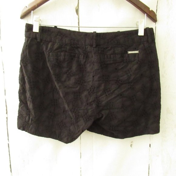 Michael Kors Shorts 4 Black Eyelet Flat Front - Picture 2 of 4